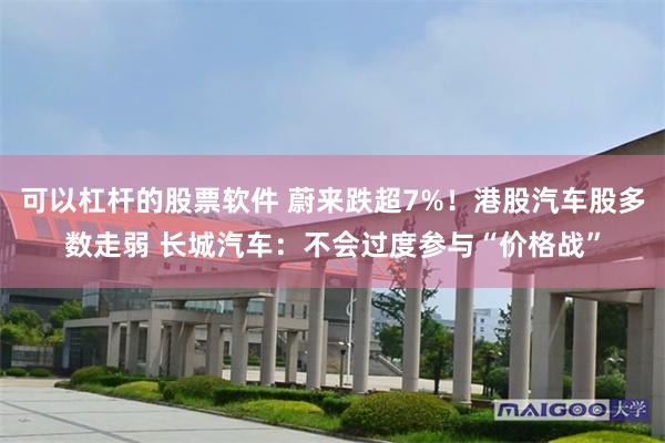 可以杠杆的股票软件 蔚来跌超7%！港股汽车股多数走弱 长城汽车：不会过度参与“价格战”