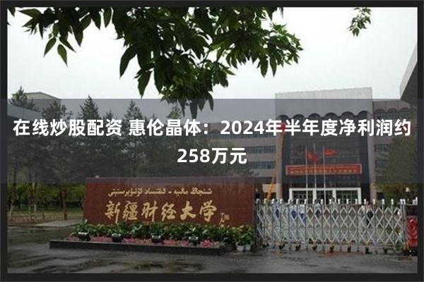 在线炒股配资 惠伦晶体：2024年半年度净利润约258万元