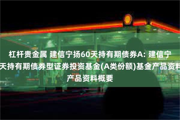 杠杆贵金属 建信宁扬60天持有期债券A: 建信宁扬60天持有期债券型证券投资基金(A类份额)基金产品资料概要
