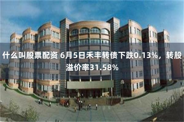 什么叫股票配资 6月5日禾丰转债下跌0.13%，转股溢价率31.58%